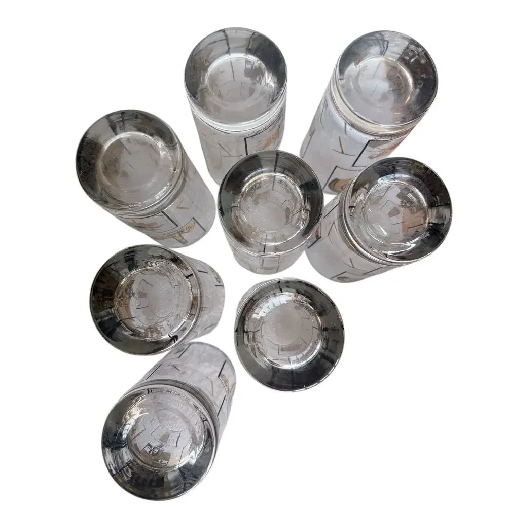 MCM Preakness Maryland High Ball Glasses Set of 8 Atomic Cocktail Retro Mad Men